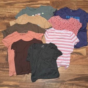 Bundle of back to school T-shirts girls size 10/12 roughly